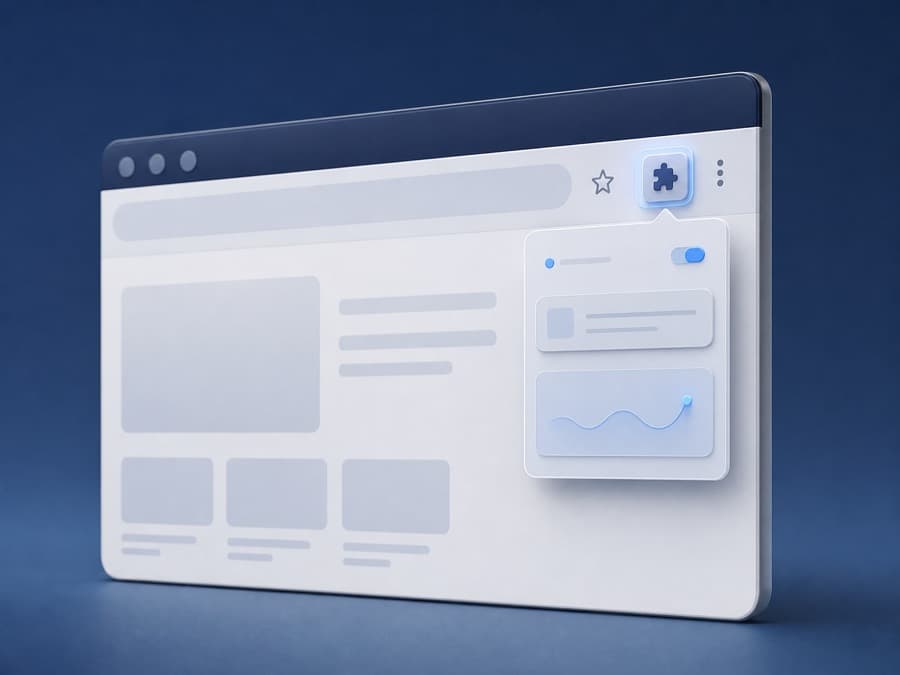 Browser extension integrated into a web browser